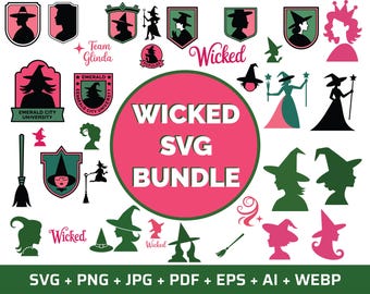 Wicked Witch SVG Bundle, Musical, Cricut Silhouette Cut Files (Digital Download)