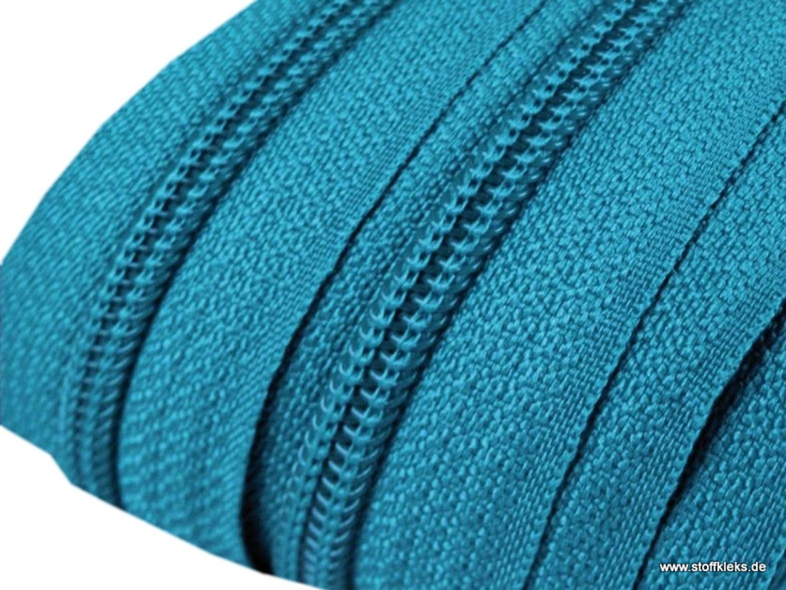 1 zipper Zipper endless Spiral 5 mm dark turquoise | Etsy