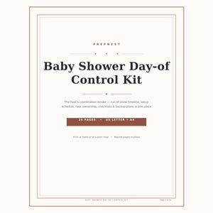 Baby Shower Day-of Control Kit: Host Run-of-Show, Setup Schedule, Task Ownership (Printable PDF)