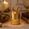 Vintage Style Gold Crown Candle Holder Ornate French Table Centerpiece Decor