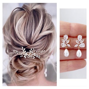 Wedding hair accessories Pearl bridal hair comb Crystal Wedding Hair Piece Bridal Hair Piece Leaf Wedding Hair comb boho bridal hair pins