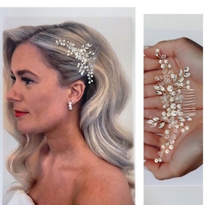 Bridal hair pins pearl bridal hair clip bridal hair comb for bride pearl headband pearl hair piece pearl headpiece wedding hair accessories