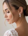 Bridal Earrings pearl drop diamond Wedding Jewelry set bridal jewelry pearl gold wedding earrings bridal necklace and earrings set pearl product logo