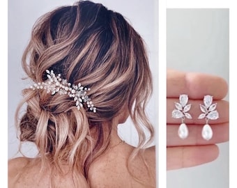 Bridal hair accessories pearl bridal hair comb wedding hair pieces bridal headband pearl bridal hair clip wedding headpiece bridal hair vine