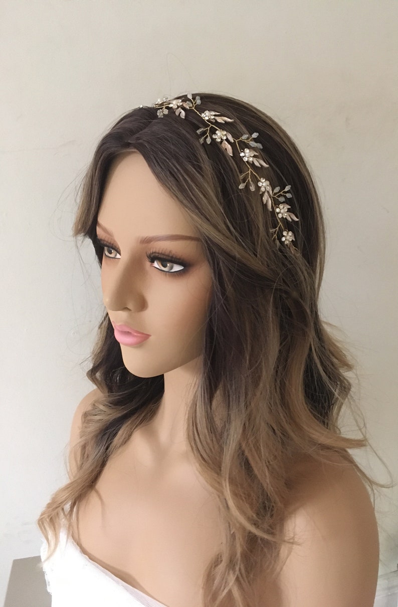 Gold Leaf Hair Gold Leaf Hair Vine Bridal Hair Piece Bridal Etsy
