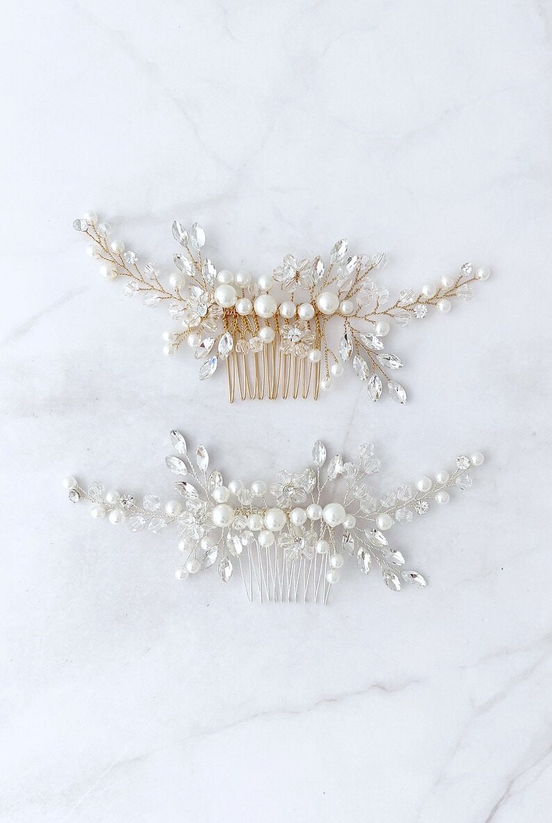 Wedding hair accessories pearl Bridal hair comb clip bridal hair piece headband headpiece wedding hair piece pearl hair comb bridal hair pin image 7