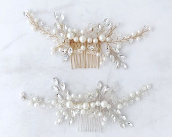 Bridal hair accessories bridal headpiece wedding hair piece bridal hairpiece pearl hair comb bridal hair vine pearl hair clip pearl hair pin