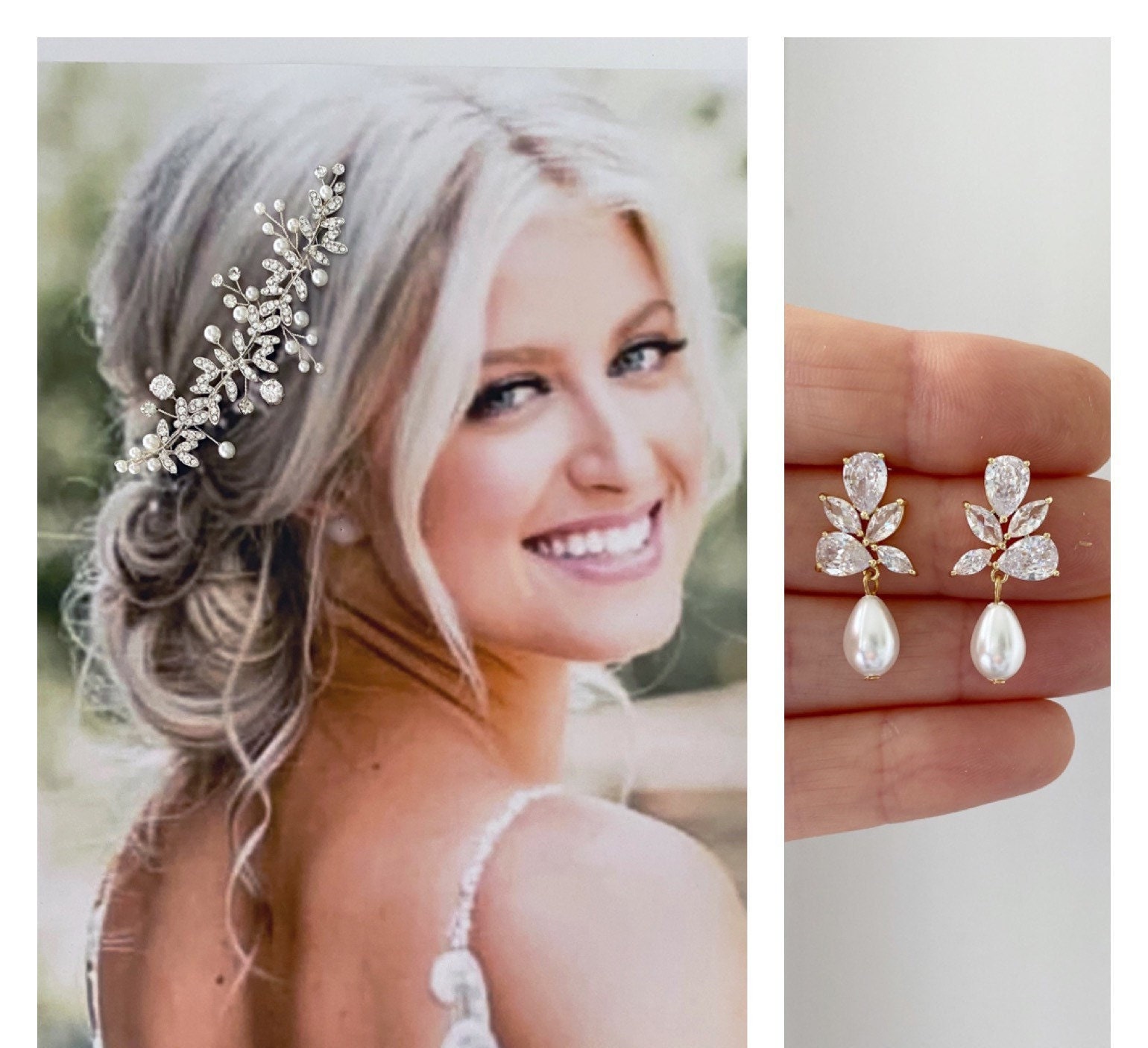 Wedding Hair Piecebridal Hair Combbridal Headpiecewedding Etsy Ireland