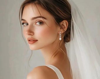 Pearl Drop Bridal Earrings: Crystal Dangle Wedding Jewelry