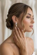 Pearl jewellery set wedding earrings and necklace set diamond pearl bridal earrings silver bridal Jewellery set wedding necklace pearl drop product logo