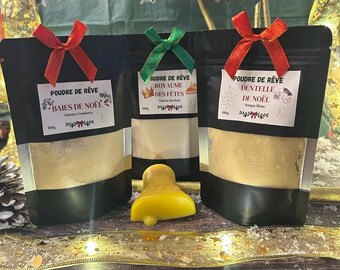 Poudre parfumée aux senteurs de Noël - bicarbonate de sodium et parfum de Grasse sans CMR - 100g