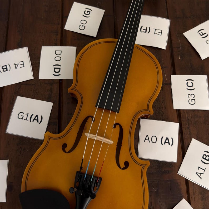 Printable Violin Flashcards With Music Staff & Notes | Practice Cards ...