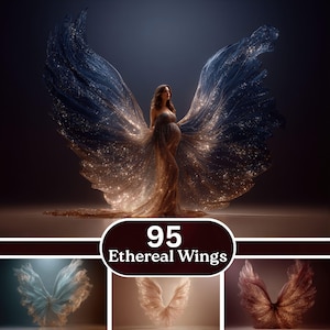 Eteriska tygvingar | Digital bakgrund för gravidfotografi med konstmotiv