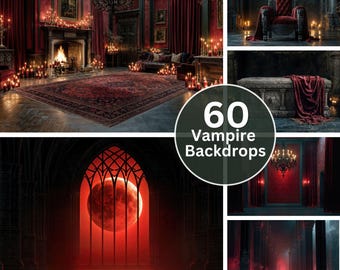 Vampire Backdrop | Blood Moon Gothic Castle | Halloween Portrait Shoot | Digital JPG