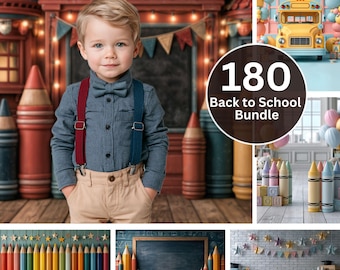School Background Bundle | Back to School, Graduation Photo JPGs (Digital Download)