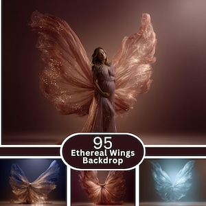 Ethereal Wings Backdrop | Flowing Fabric Angel Dress | Maternity Fine Art Photography | Digital JPG Background