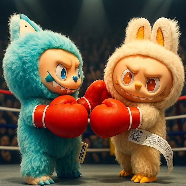 Boxing Gloves Accessory Set – Red Sports Outfit for 17 cm Collector Plush | Handmade Champion Edition (Doll Not Included)