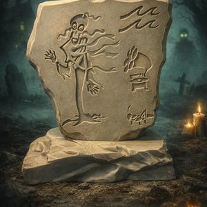 King Ramses Slab Prop – Stone Tablet Replica with Display Stand textured or smooth