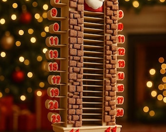 Chimney Advent Calendar – Sliding Santa Countdown Display | Christmas Fireplace Decor | 25-Day Holiday Countdown (No Candy Included)