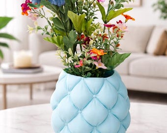 Sculptural Pillow Vase – Modern Tufted Flower Holder