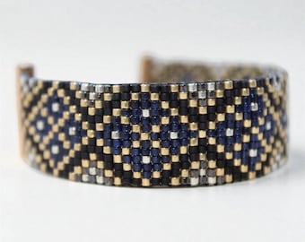 Geometrisches Perlenarmband LOOM Muster - PDF sofort download, Miyuki Delica 11/0 rocailles.