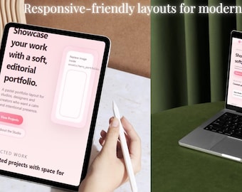 PastelBloom Template | UI Kit for Websites | Landing Page Template | Responsive HTML CSS | Digital Download