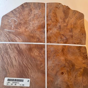 Madrone Burl Veneer 12&quot; x 13&quot; 24 sheets