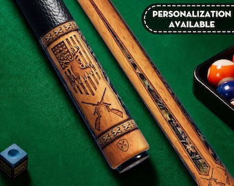 Taco de billar de caza personalizado en preventa, taco de billar para cazador de ciervos, taco de caza con nombre personalizado, taco de billar de camuflaje rústico, regalo para cazador