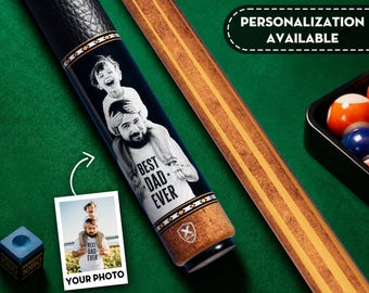 Queue de billard personnalisée en précommande, le meilleur cadeau de tous les temps pour un papa, cadeau de queue de billard photo personnalisée pour papa, cadeau de fête des pères