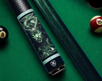 Reserva anticipada del taco de billar Medusa Oscura, taco de billar Reina Gorgona Maldita, taco de billar de fantasía gótica, taco de arte de la mitología griega, regalo del monstruo Medusa