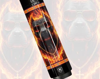 Taco de billar de fibra de carbono Inferno Guardian Pitbull, regalo de billar con perro jefe de fuego llameante