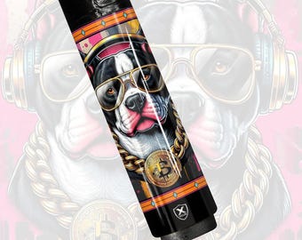 Taco de billar de fibra de carbono Bitcoin Boss Bulldog, estilo de vida criptográfico, arte urbano, regalo de billar