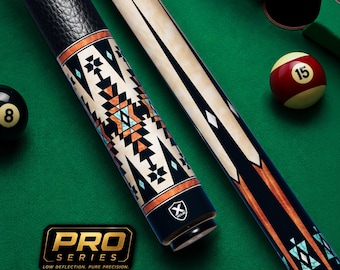 Native American Pattern Pool Cue, Tribal Heritage Billiard Stick, Southwestern Geometric Design, Gift For Him