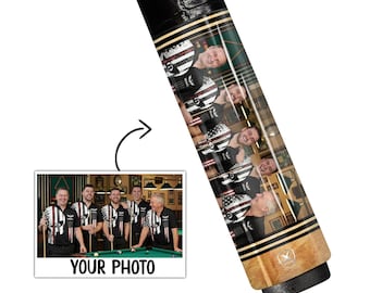 Taco de billar de fibra de carbono Team Legacy personalizado - Edición personalizada con foto del equipo y palo XCue