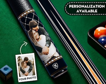 Queue de billard personnalisée pour mari en précommande, cadeau de billard photo personnalisé de la part de votre femme, cadeau de fête des pères, cadeau pour lui, queue de billard personnalisée pour papa