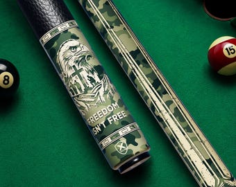 Stecca da biliardo per 250 anni di libertà, stecca da biliardo con aquila patriottica, stecca da biliardo mimetica militare, stecca da biliardo personalizzata con bandiera americana, regalo per veterani