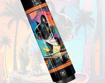 Tacos de billar de carbono / Skater Frenchie Paradise / Arte pop tropical y ropa urbana