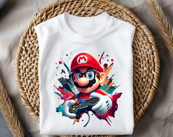 Super Mario Gamer Shirt, Retro Nintendo Tee, Mario Controller Tshirt, Cool Gaming Shirt, Funny Gamer Tee, Video Game Tshirt, Mario Fan Shirt