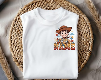 Custom Toy Story Shirt, Cowboy Name Shirt, Personalized Woody Style Shirt, Kids Birthday Shirt, Toy Story Family Shirt, Custom Name Tee