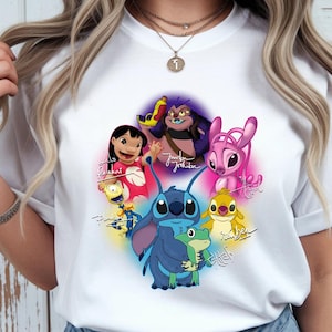 Comfort Colors® Stitch Shirt, Lilo Stitch Angel Pleakley Jumba Reuben Tee, Disney Stitch Family Shirt, Cute Alien Character Shirt afbeelding 9