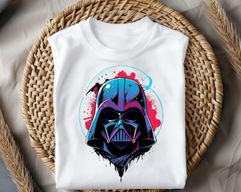Darth Vader Shirt, Neon Sci Fi T Shirt, Star Wars Graphic Tee, Cyberpunk Vader Art Shirt, Galaxy Wars Shirt, Sci Fi Fan Gift