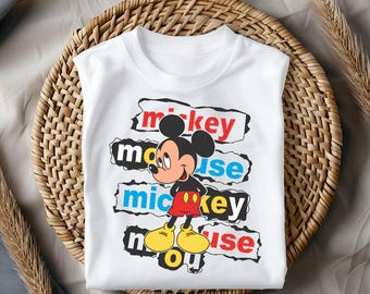 Mickey Mouse Shirt, Retro Mickey Tee, Classic Disney Mickey Tshirt, Colorful Cartoon Mickey Shirt, Cute Vintage Mickey Tee