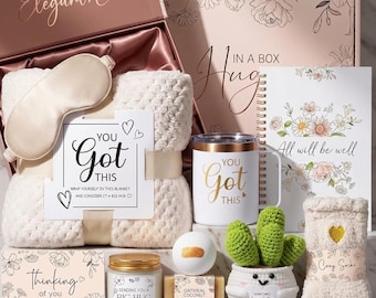 Get Well Soon Gift Basket: Cozy Blanket, Spa Items, Tumbler, Candle, Socks