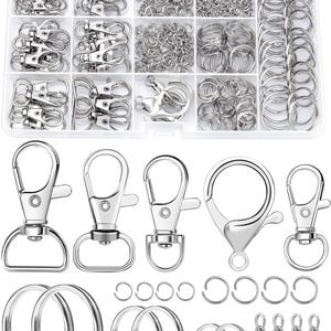 325PCS Keychain Making Kit, Swivel Snap Hooks, Key Rings, Clasps, Jump Rings, Purse Supplies