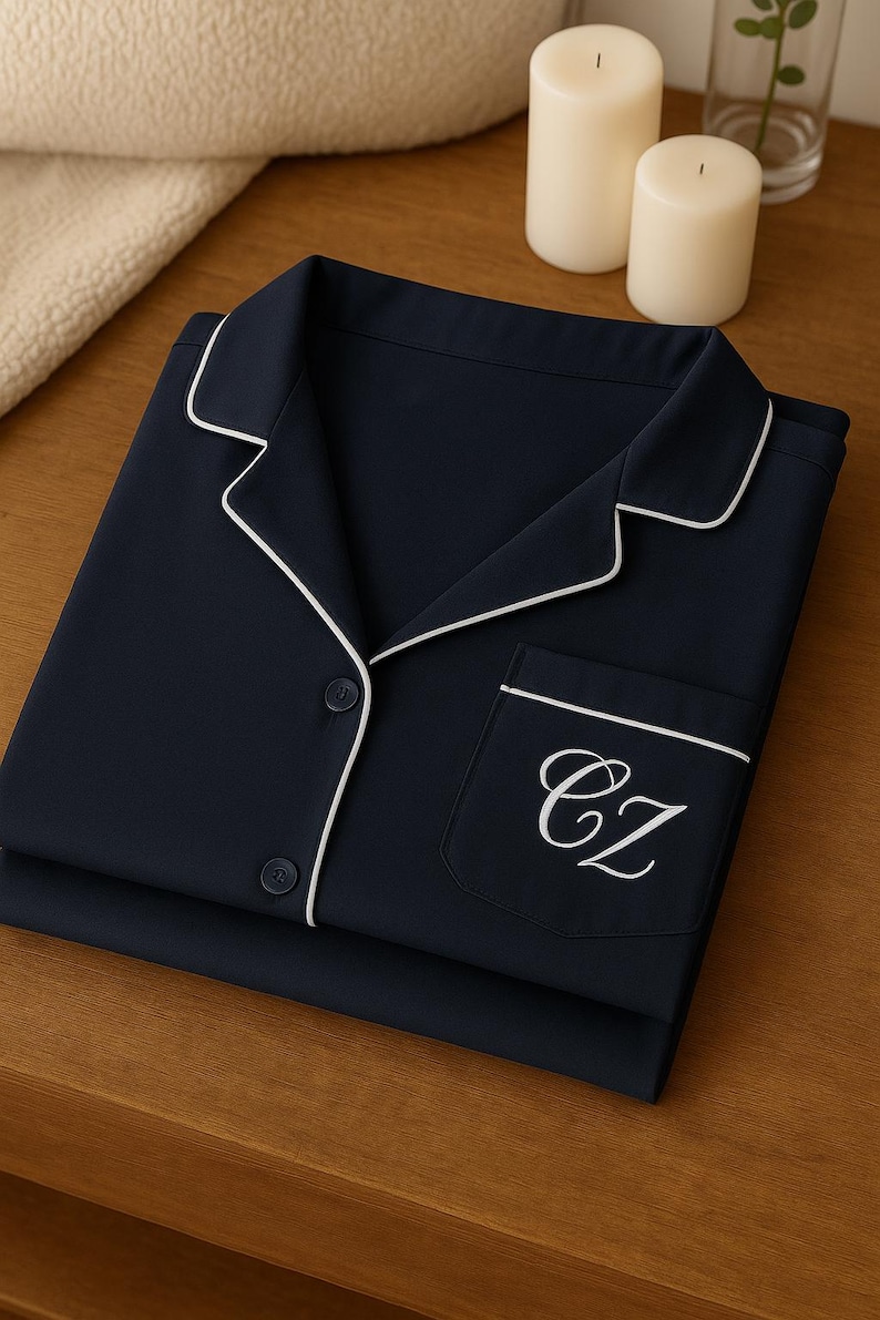 Monogram Pyjamas Custom Monogram Satin Pajama Set – Bridesmaid Gift, Cozy Pjs - Etsy