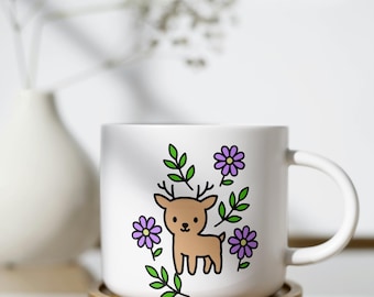 Taza personalizable con animales del bosque kawaii – Regalo estilo cottagecore