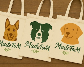 Bolsa de tela con retrato de mascota – Bolsa personalizada con la cara de tu mascota – Regalo único para amantes de los animales, perros o gatos