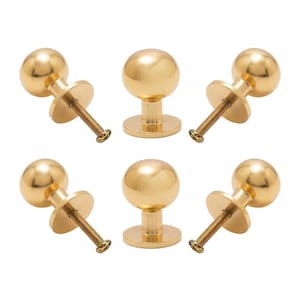 Gold Ball Cabinet Knob (Pack of 6) - Polished Iron Drawer Pulls