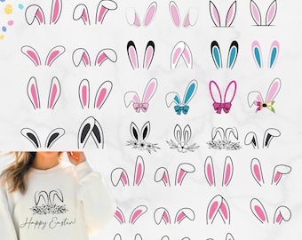 Bunny Ears SVG Bundle | 35 Easter Cricut Cut Files