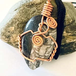 Orthoceras Necklace Wire Wrap Necklace Handmade Fossil Jewelry